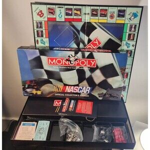 Monopoly NASCAR Collector's Edition COMPLETE W/ SOME SEALED COMPONENTS  1997